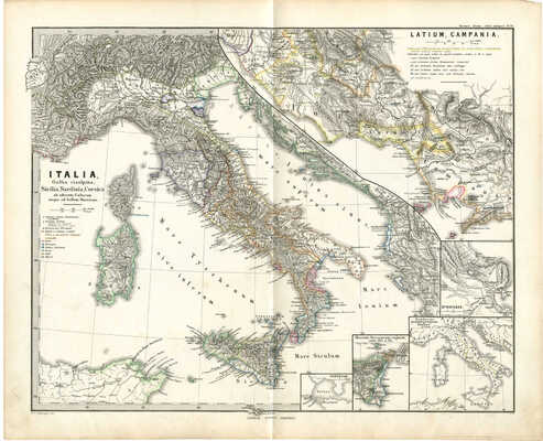 [Италия, Галлия Цисальпина, Сицилия, Сардиния, Корсика до прибытия галлов после войны с Марсикусом. № XI. Гота, 1865]. 